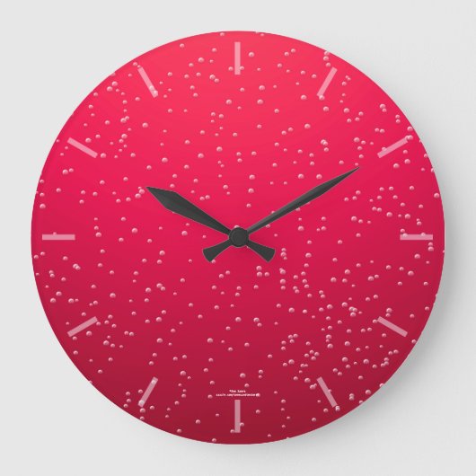Retro Cherry Soda Bubbles Clock Grote Klok (Voorkant)