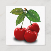 retro cherry square visitekaartje (Voorkant)