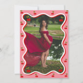 Retro Cherry Valentijn Baby shower Uitnodiging (Achterkant)