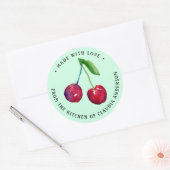 Retro Cherry Verpakking Kerst Keuken Gift Ronde Sticker (Envelop)