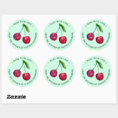 Retro Cherry Verpakking Kerst Keuken Gift Ronde Sticker (Vel)