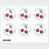 Retro Cherry Verpakking Potje Decoratie Keuken Gif Ronde Sticker (Vel)