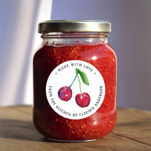 Retro Cherry Verpakking Potje Decoratie Keuken Gif Ronde Sticker