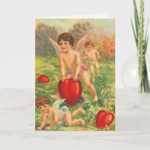 Retro Cherub Valentijn Card Feestdagen Kaart