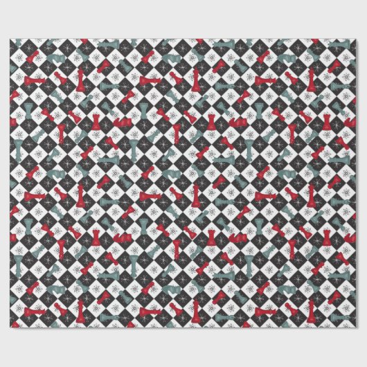 Retro Chess Board Cadeaupapier (Vlak)