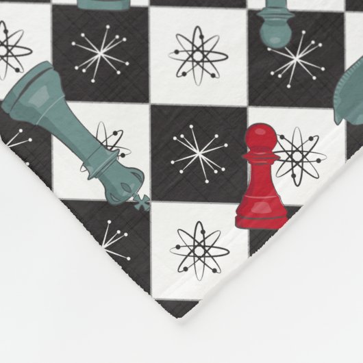 Retro Chess Board Fleece Deken (Hoek)