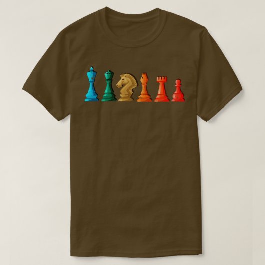 Retro Chess Figures Board Game Chess T-shirt (Design voorkant)