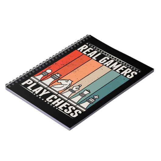 Retro Chess Gamer Board game Chess Piecks Notitieboek (Linkerzijde)