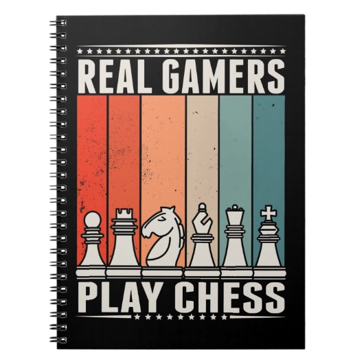 Retro Chess Gamer Board game Chess Piecks Notitieboek (Voorkant)