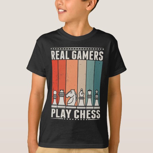 Retro Chess Gamer Board game Chess Piecks T-shirt (Voorkant)
