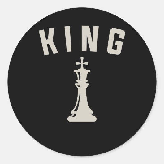 Retro Chess King  Chess Lover Ronde Sticker (Voorkant)