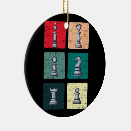  Retro Chess Perfect gift voor schaakspelers Keramisch Ornament (Rechts)