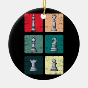 Retro Chess Perfect gift voor schaakspelers Keramisch Ornament
