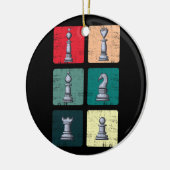  Retro Chess Perfect gift voor schaakspelers Keramisch Ornament (Links)