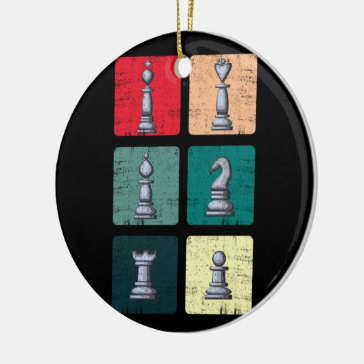  Retro Chess Perfect gift voor schaakspelers Keramisch Ornament (Links)