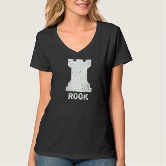 Retro Chess Piece Castle Chess Club White C T-shirt (Voorkant)