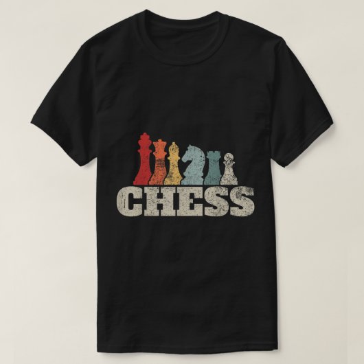 Retro Chess Pieces Design T-shirt (Design voorkant)