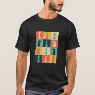 Retro Chess Piecks  Board Game Grandmaster T-shirt