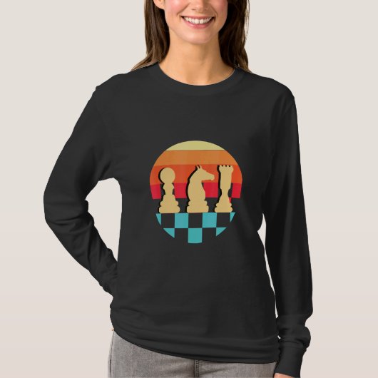 Retro Chess Piecks Chess Graphic set Piece T-shirt (Voorkant)