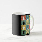 Retro Chess Piecks Chess Player Board Koffiemok (Voorkant rechts)