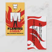 Retro chesty mannetjeskok catering culinair visitekaartje (Voorkant / Achterkant)