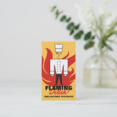 Retro chesty mannetjeskok catering culinair visitekaartje (Staand voorkant)