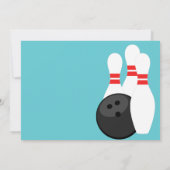 Retro Chevron Bowling 3 foto verjaardag uitnodigin Kaart (Achterkant)