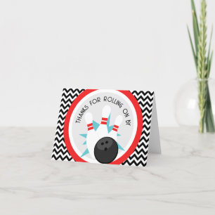 Retro Chevron Bowling Dank u kaarten