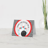 Retro Chevron Bowling Dank u kaarten (Voorkant)