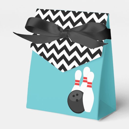 Retro Chevron Bowling Favor Boxen Bedankdoosjes (Voorkant Zijde)