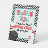 Retro Chevron Bowling Partij voorkeurteken Reclamebord Met Voetstuk (Voorkant)