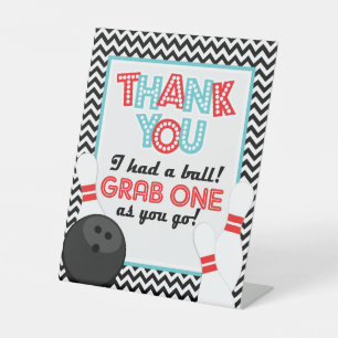 Retro Chevron Bowling Partij voorkeurteken Reclamebord Met Voetstuk