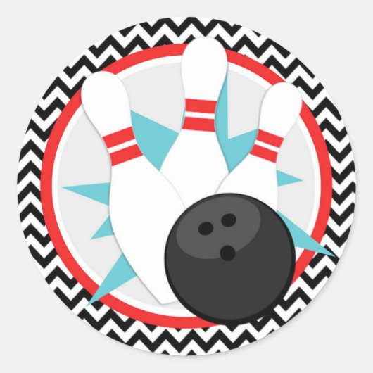Retro Chevron Bowling Stickers (Voorkant)