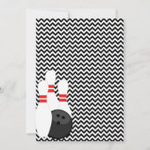 Retro Chevron Bowling Verjaardag Uitnodigingen (Achterkant)