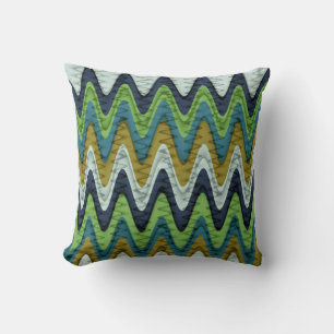 Retro Chevron en Wavy Stripes Pattern 2 Kussen