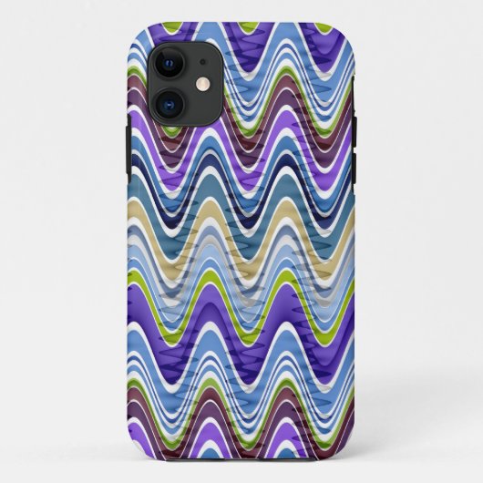 Retro Chevron en Wavy Stripes Pattern Case-Mate iPhone Case (Achterkant)