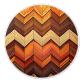 Retro Chevron Keramische Knop (Voorkant)