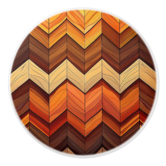 Retro Chevron Keramische Knop