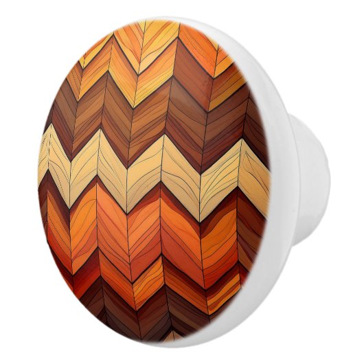 Retro Chevron Keramische Knop (Rechts)