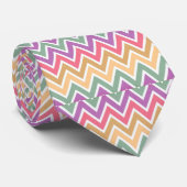 Retro Chevron Pastel Zig Zag Stripe Patroon Stropdas (Opgerold)