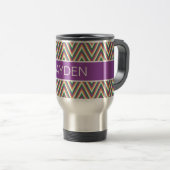 Retro Chevron Patroon Cool Gepersonaliseerd Reisbeker (Voorkant rechts)