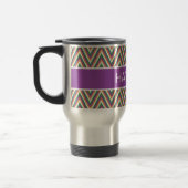Retro Chevron Patroon Cool Gepersonaliseerd Reisbeker (Links)