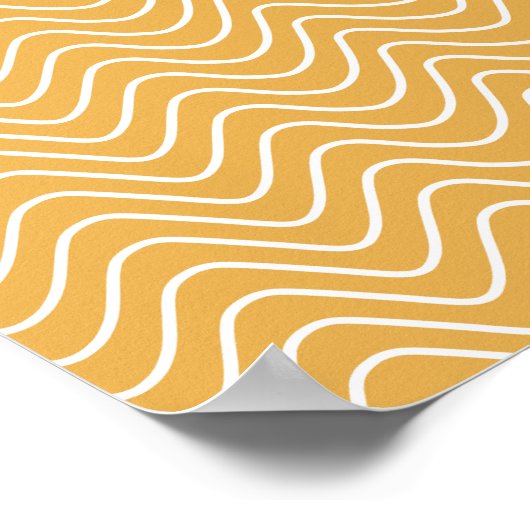 Retro Chevron Patroon Geel Zigzag Poster (Hoek)