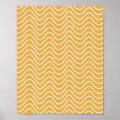 Retro Chevron Patroon Geel Zigzag Poster (Voorkant)