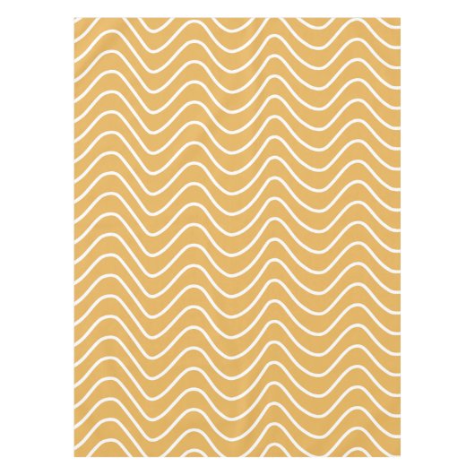 Retro Chevron Patroon Geel Zigzag Tafelkleed (Voorkant)