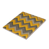Retro Chevron Patroon Mosterdgeel Grijs  Tegeltje (Zijkant)