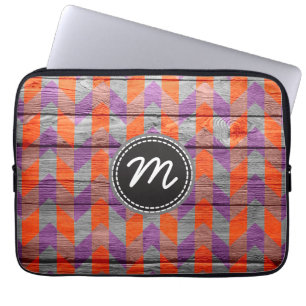 Retro chevron patroon zigzag #17 laptop sleeve