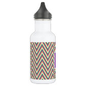 Retro Chevron Pattern Cool Monogram Waterfles (Links)