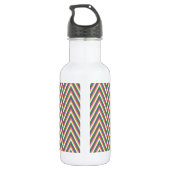 Retro Chevron Pattern Cool Monogram Waterfles (Achterkant)