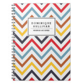 Retro Chevron Pattern Gepersonaliseerd Notitieboek (Voorkant)